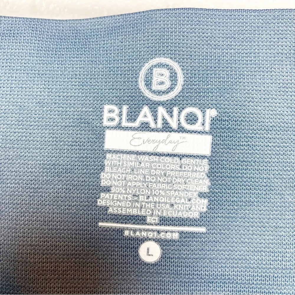 Blanqi Maternity Belly Support Crop Leggings Large Oil Blue